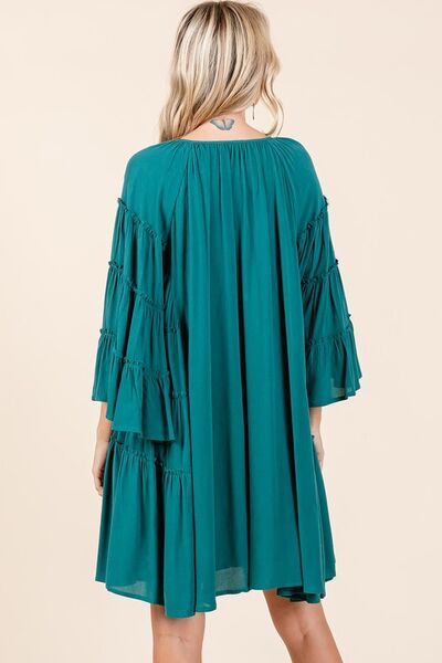 Robe Mittoshop à volants, col lavallière et manches cloche