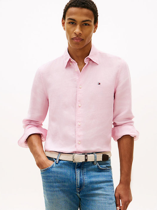 Regular Fit Washed Pure Linen Shirt