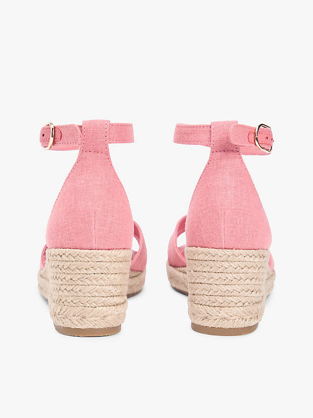 Hemp Crossover Strap Wedge Espadrilles