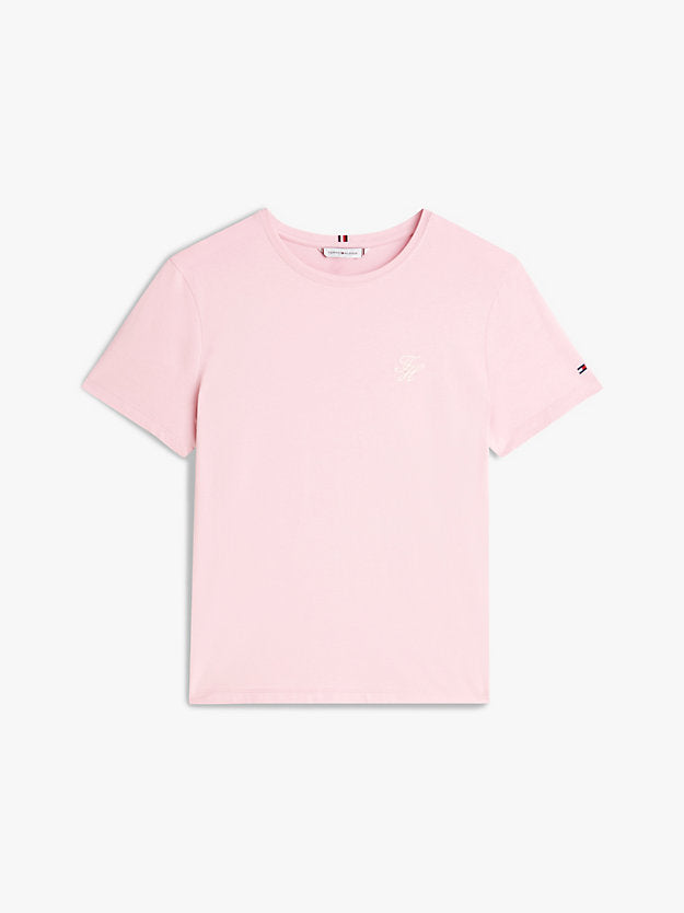 Logo Embroidery Jersey Crew Neck T-Shirt