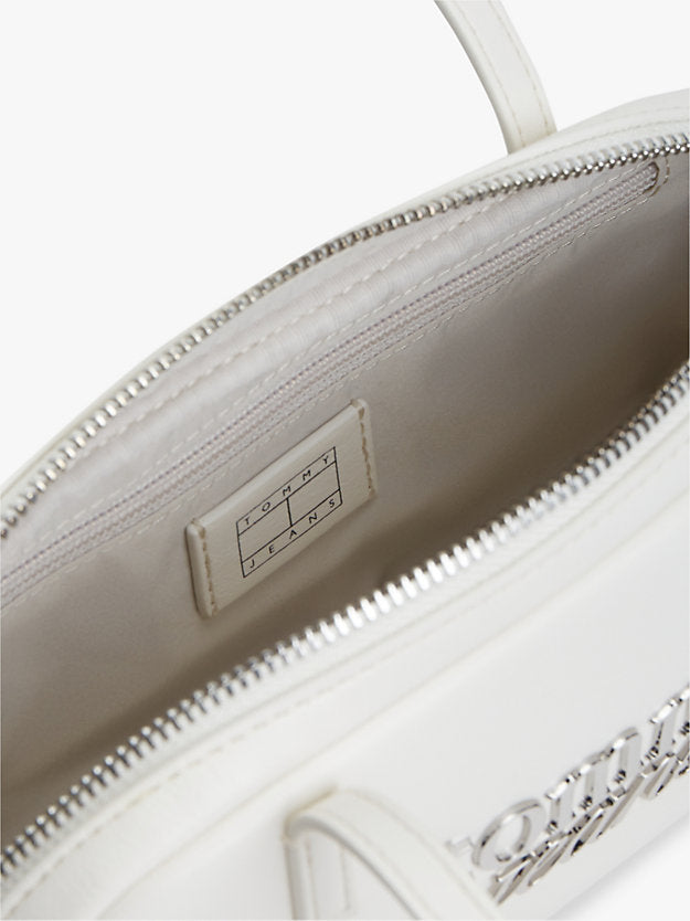 Metal Logo Charm Shoulder Bag