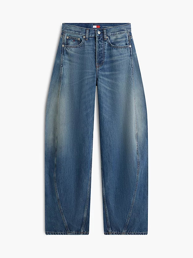 Twisted Seam Mid Rise Barrel Jeans