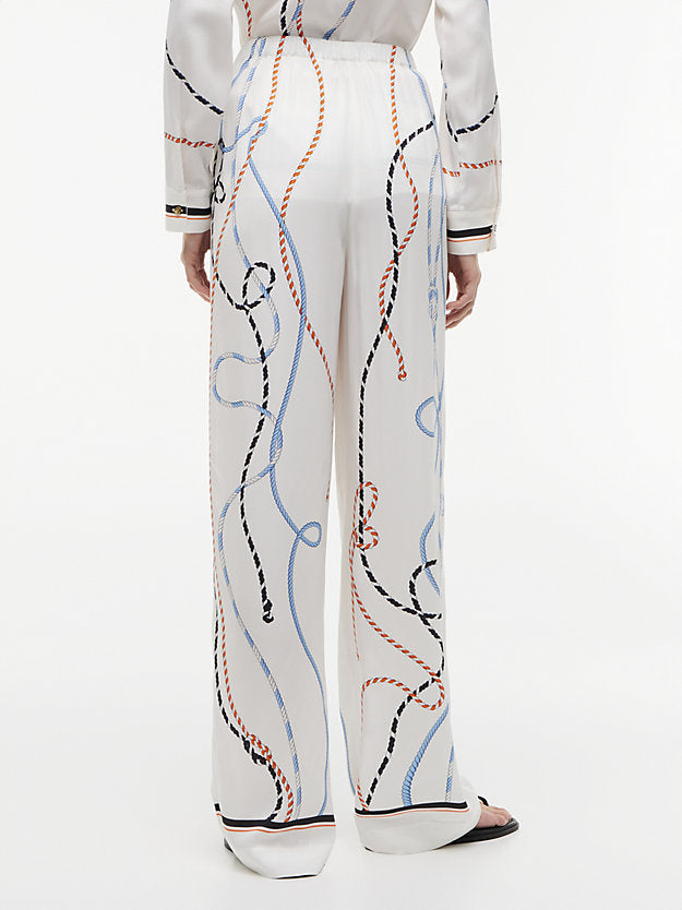 Rope Print Relaxed Straight Trousers