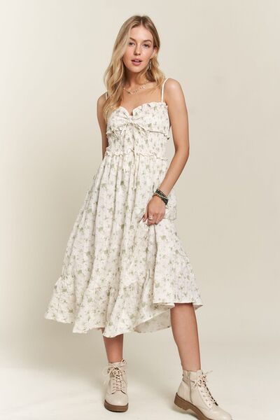 ADORA gesmoktes Camisole-Kleid mit Blumenmuster und Herzausschnitt