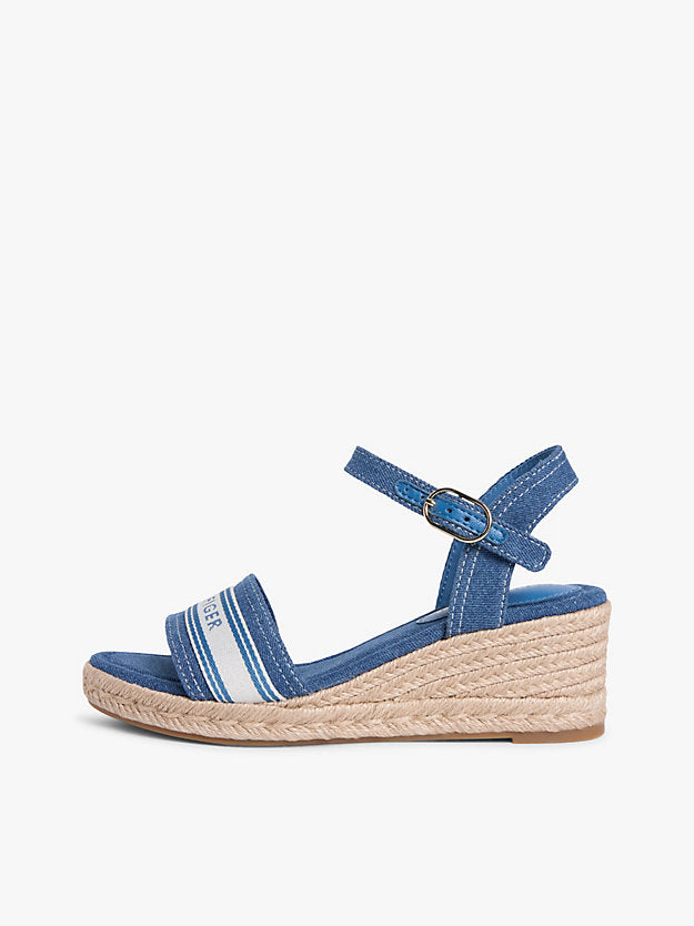 Canvas Denim Wedge Espadrilles