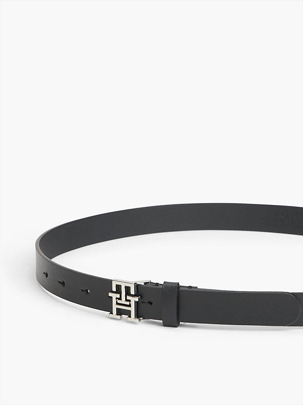 Emblem Plaque Leather Belt