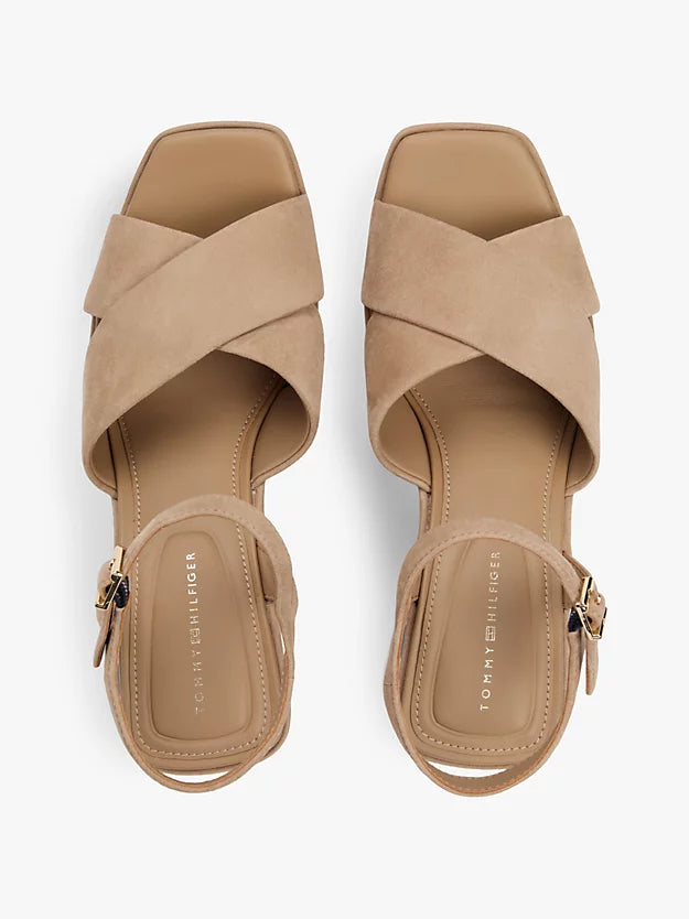 Suede High Wedge Heel Sandals