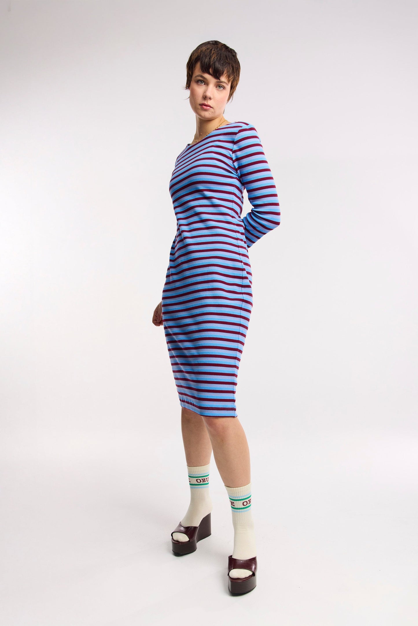 Traveller Waffle Stripe Contour Dress
