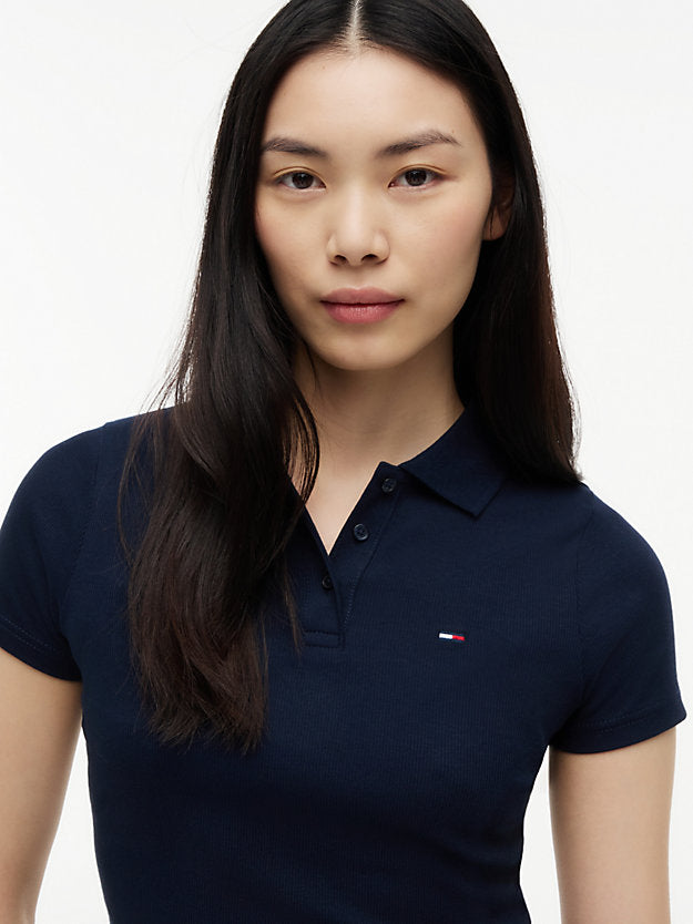 Slim Fit Ribbed Polo Shirt