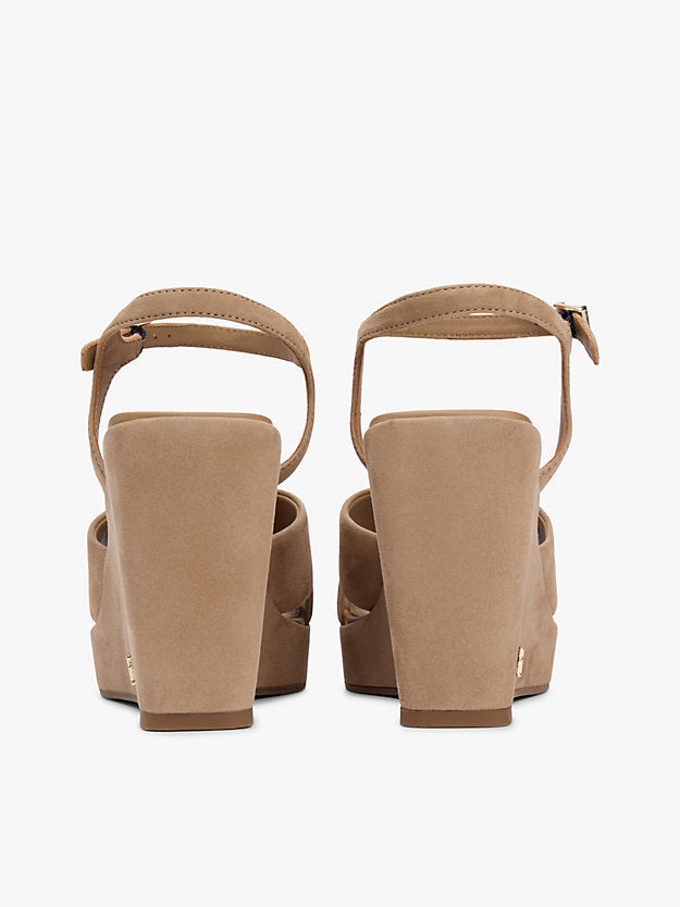 Suede High Wedge Heel Sandals