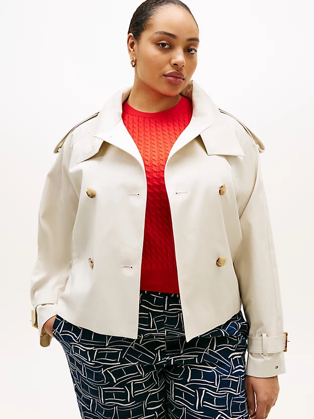 Curve Water Repellent Short Trench Jacket
