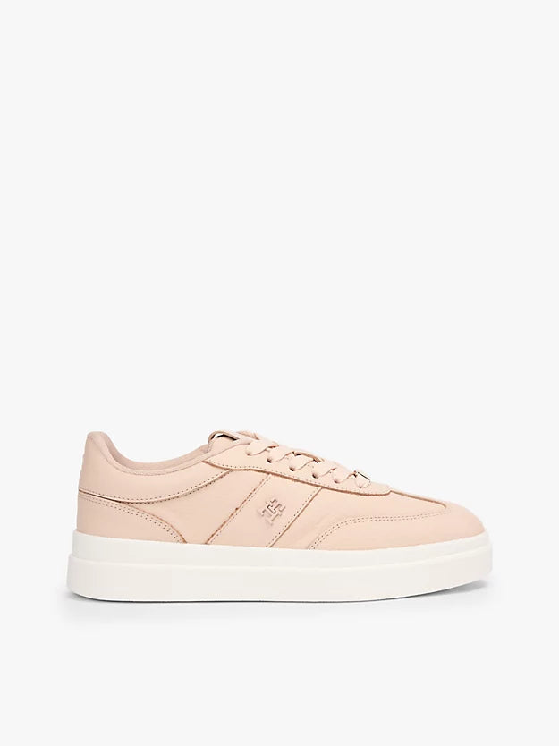Debossed Monogram Leather Court Trainers
