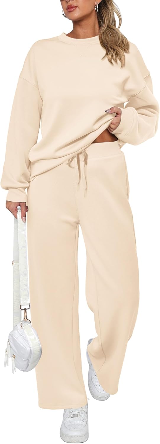 Ensemble décontracté deux pièces en coton pour femme : sweat-shirt oversize demi-zippé et pantalon de survêtement large