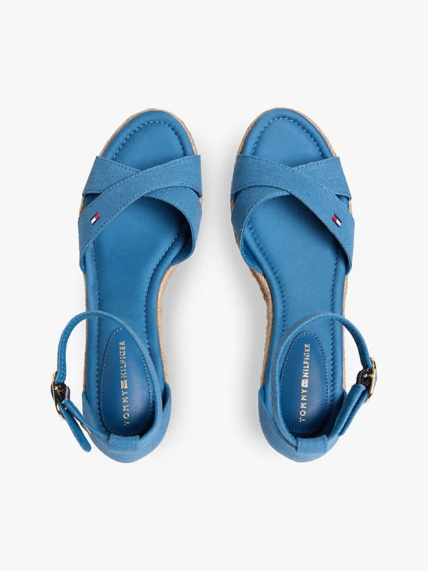 Hemp Crossover Strap Wedge Espadrilles