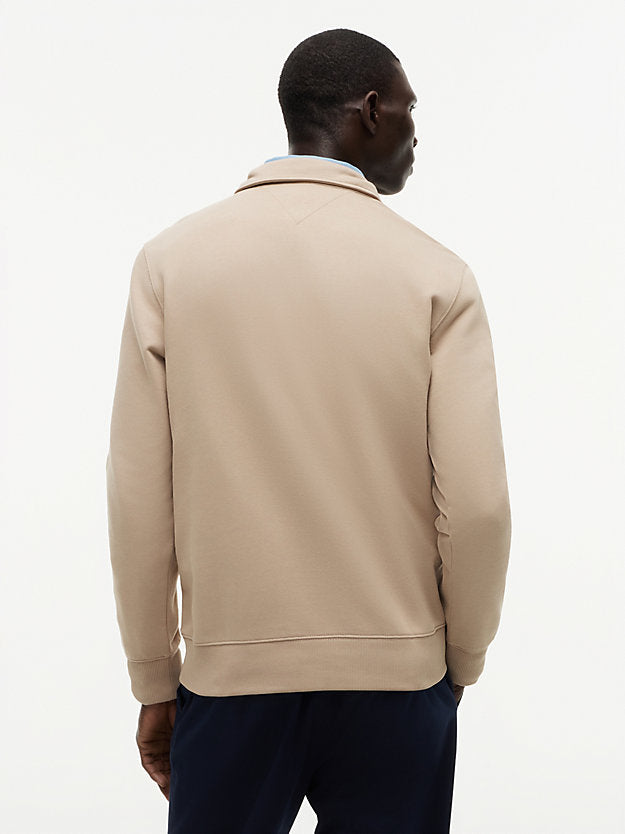 Flag Embroidery Terry Quarter-Zip Sweatshirt