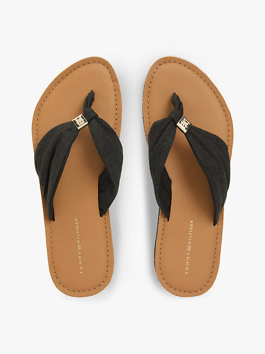 Monogram Plaque Hemp Flip-Flops