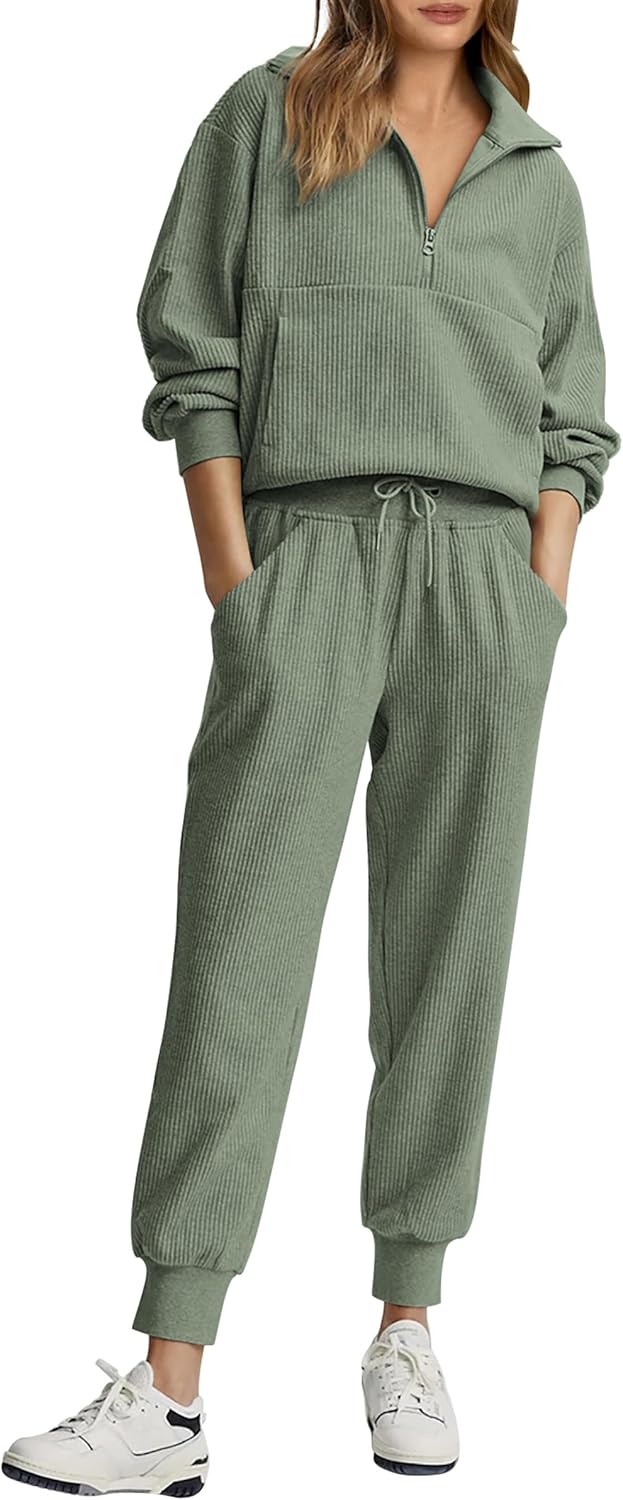 NEU 🔥 Zweiteiliges Damen-Set aus Baumwolle: Oversized-Sweatshirt mit Kordelzug und weite Sweatpants im Casual-Stil