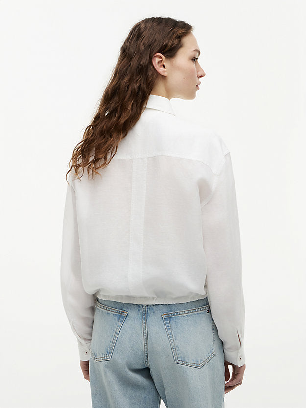 Relaxed Fit Drawstring Shirt WiLinen