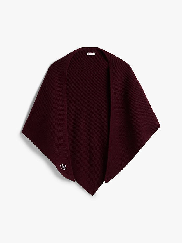 Cashmere Blend Logo Embroidery Triangle Scarf