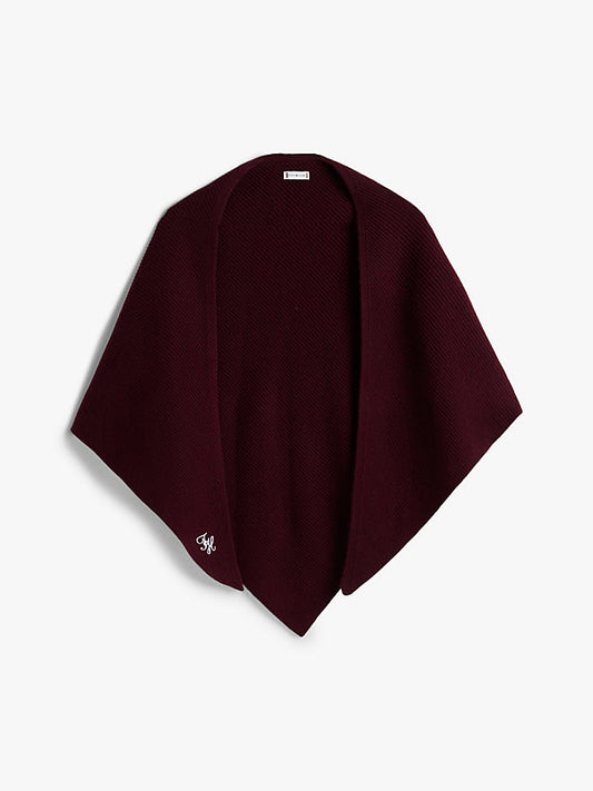 Cashmere Blend Logo Embroidery Triangle Scarf