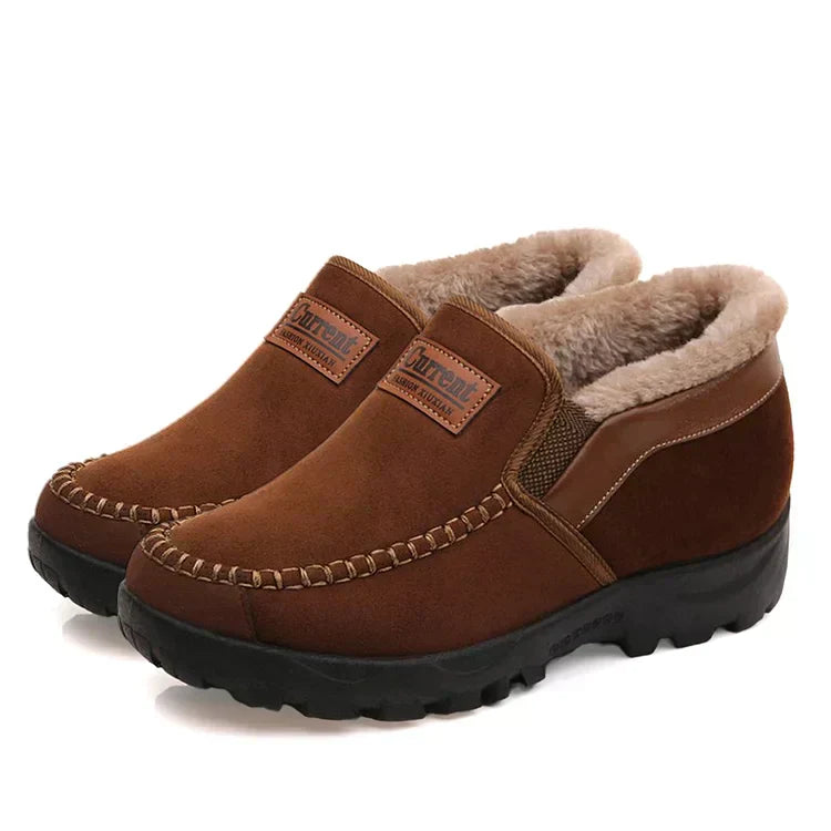 Bequeme wasserdichte warme Leder-Schneestiefel