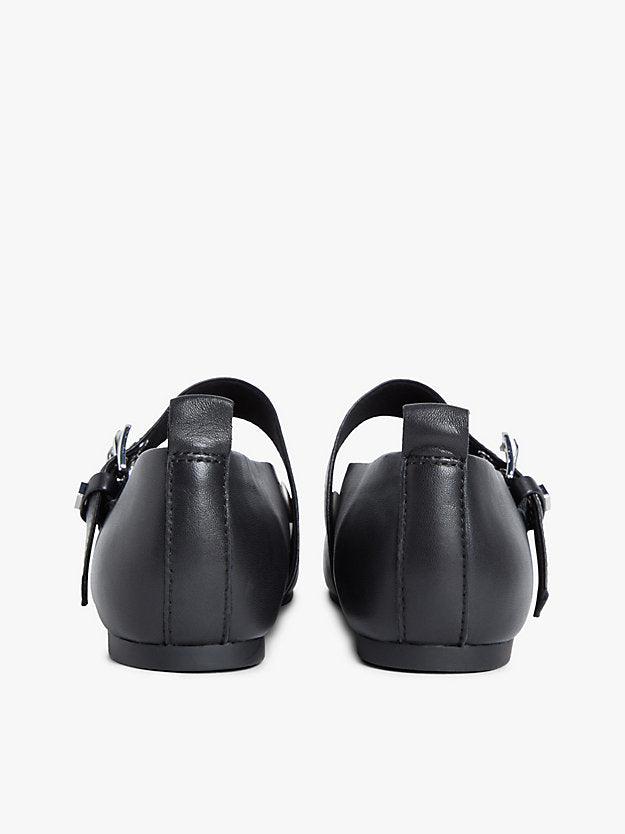 Leather Buckle Ballerinas