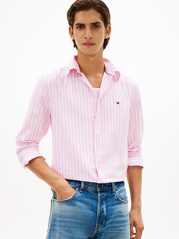 Flex Regular Fit Stripe Poplin Shirt