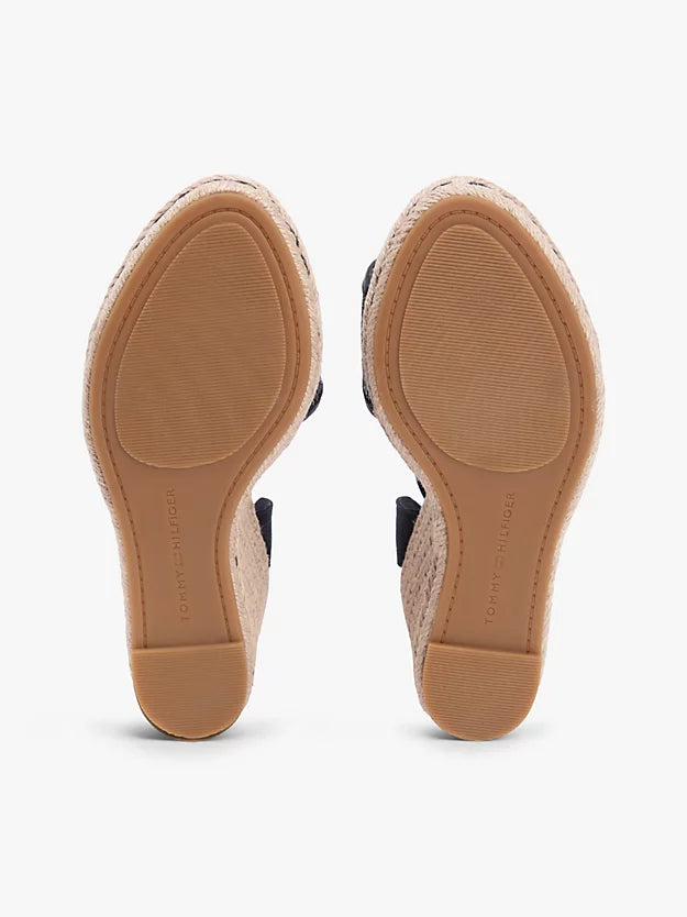 Raffia Strap High Wedge Espadrilles