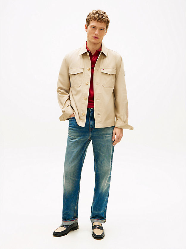Flag Embroidery Twill Shirt Jacket