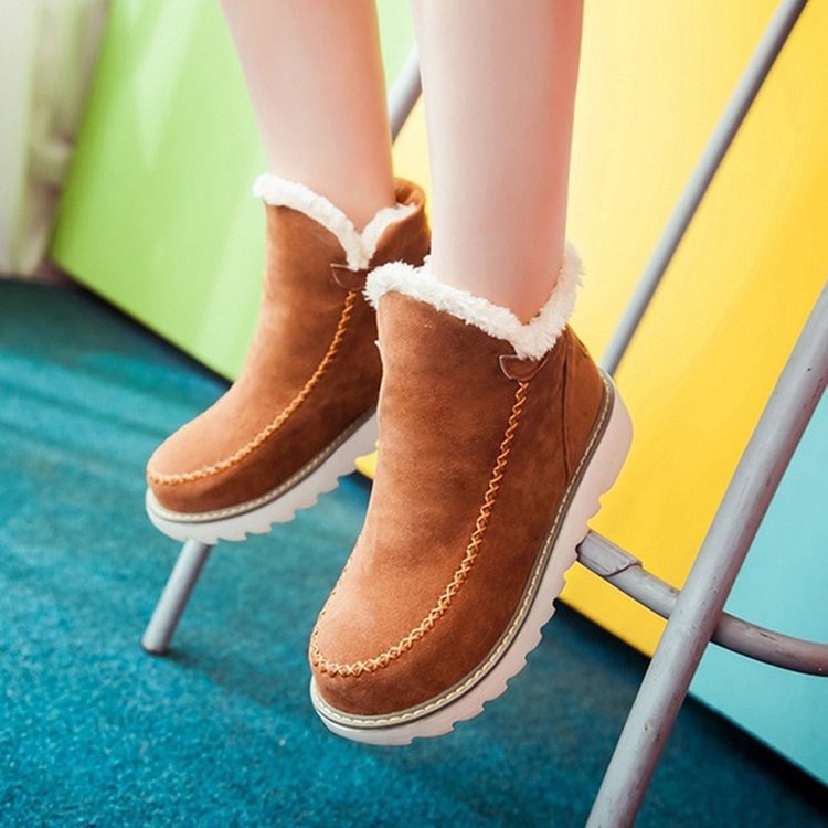 Bottes de neige classiques antidérapantes pour femmes montant jusqu'à la cheville