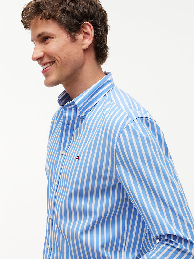 Regular Fit Flex Stripe Poplin Shirt