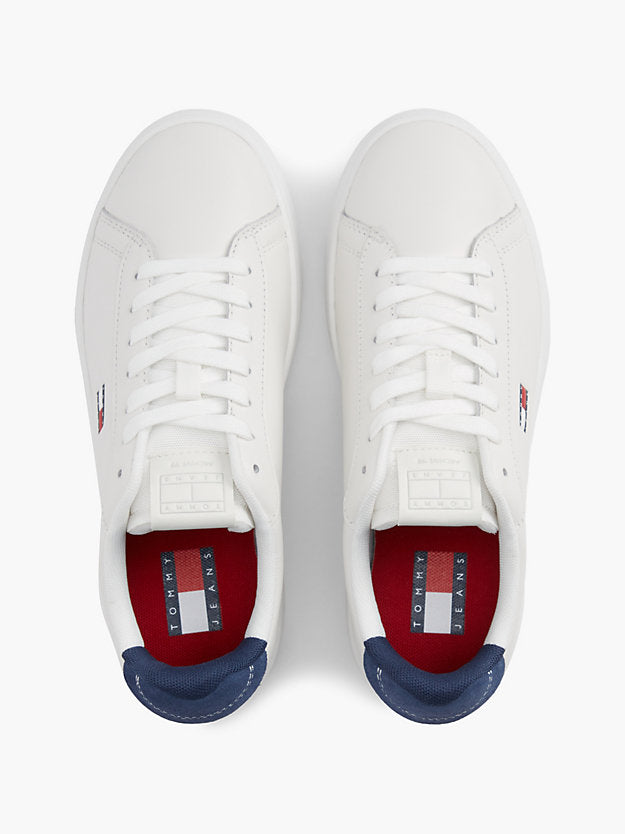 Contrast Heel Leather Archive Court Trainers