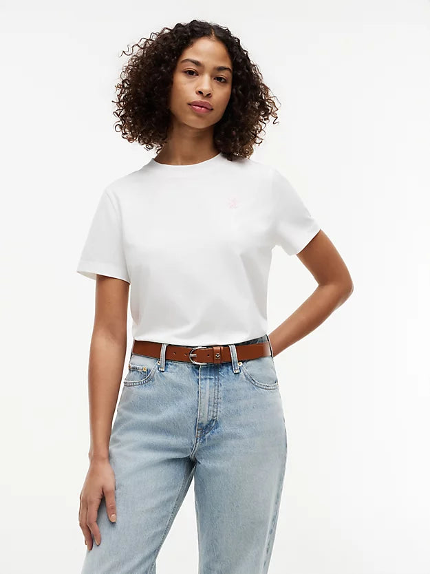 Logo Embroidery Crew Neck T-Shirt
