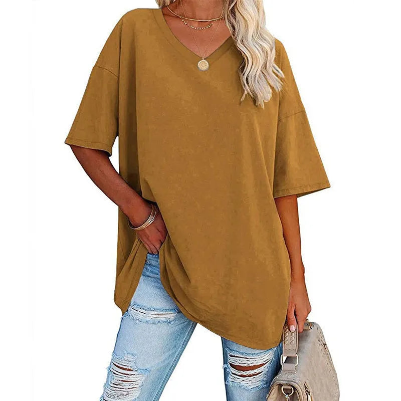 T-shirt ample d'été pour femme (3 articles achetés = livraison gratuite)