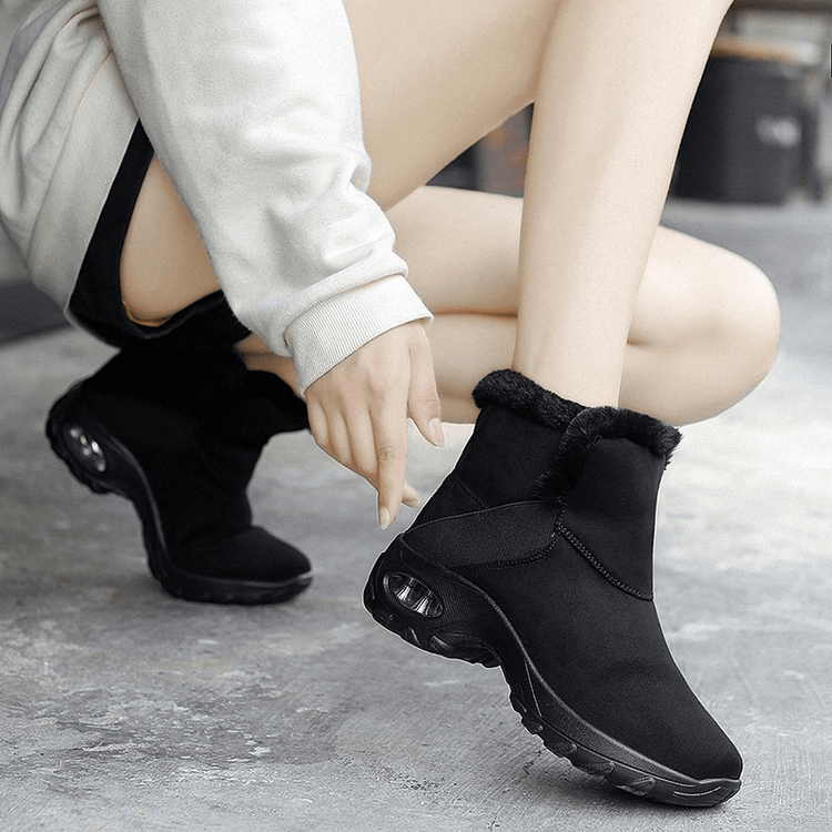 Bottes de neige en peluche pour femmes avec coussin d'air