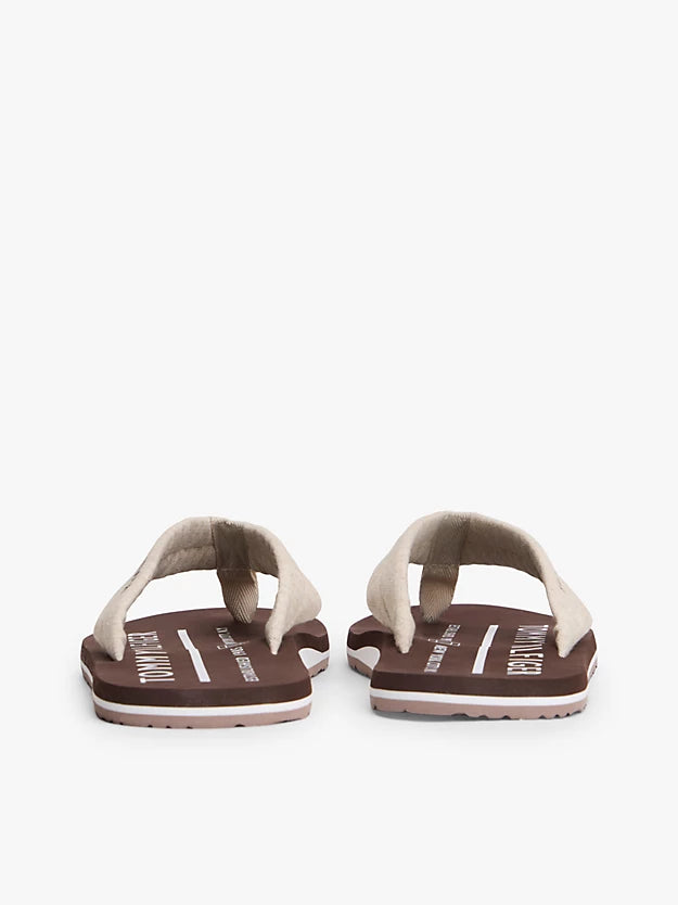 Pure Linen Chambray Jacquard Flip-Flops