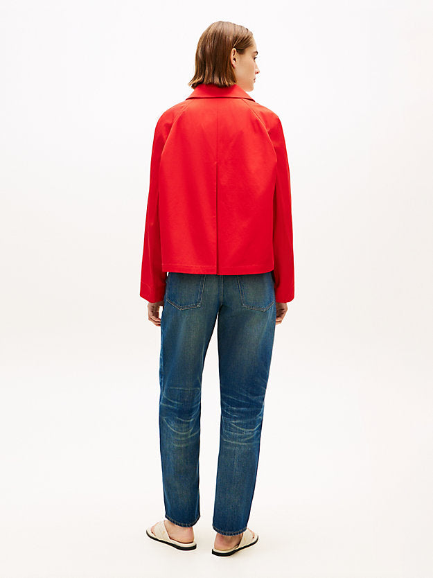 Water Repellent Collared Relaxed Short Jacket