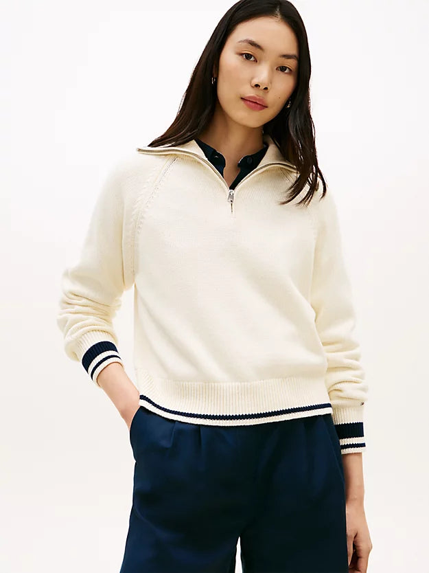 Metal Flag Relaxed Quarter-Zip Jumper