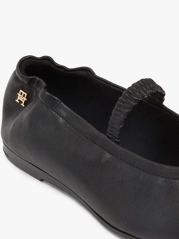 Leather Elasticated Strap Ballerinas