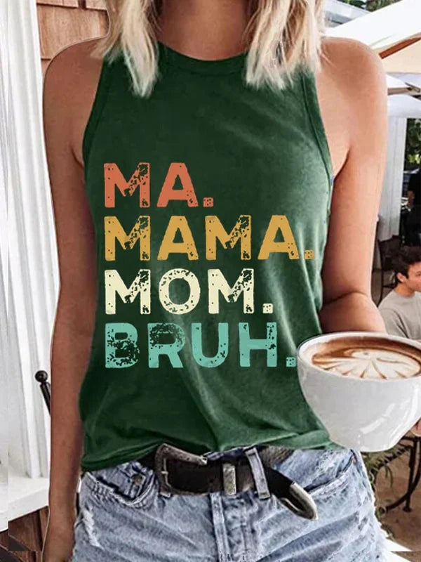 Débardeur imprimé « Cool Moms Club Ma Mama Mom Bruh » pour la fête des mères