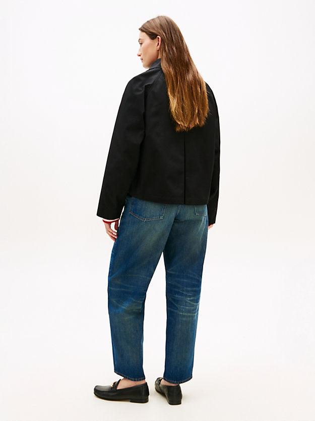 Water Repellent Collared Relaxed Short Jacket