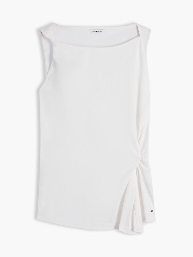 Twist Boat Neck Sleeveless Top