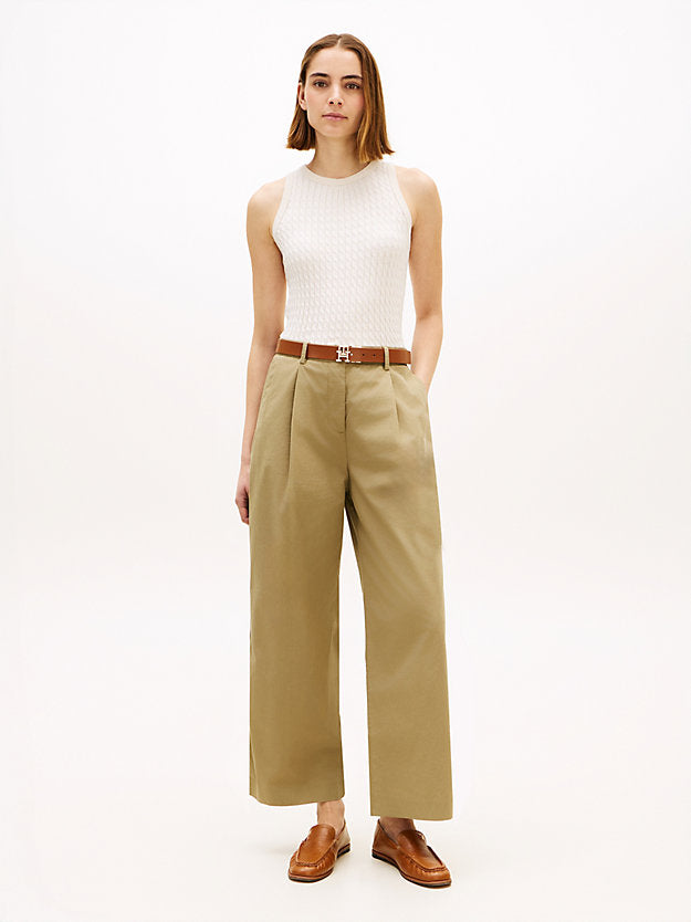 Washed Wide Leg Trousers