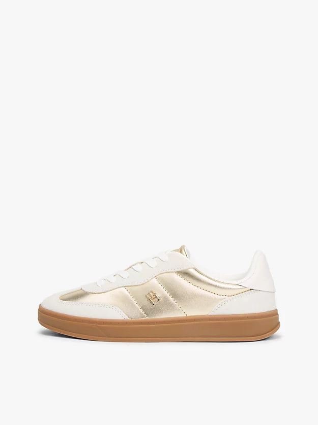 Monogram Metallic Leather Trainers