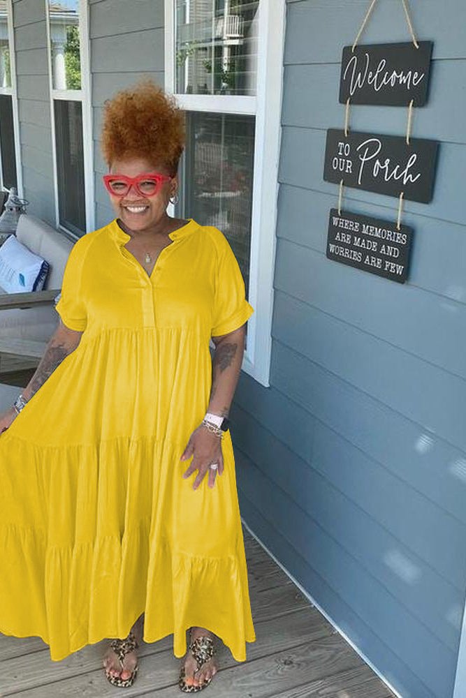 Robe longue à volants