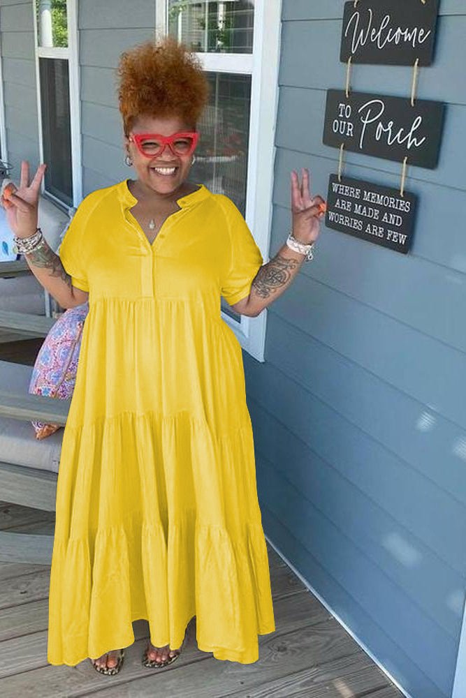 Robe longue à volants