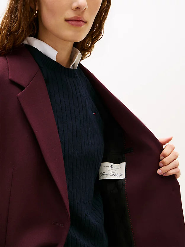 Relaxed Fit Wool Blend Blazer