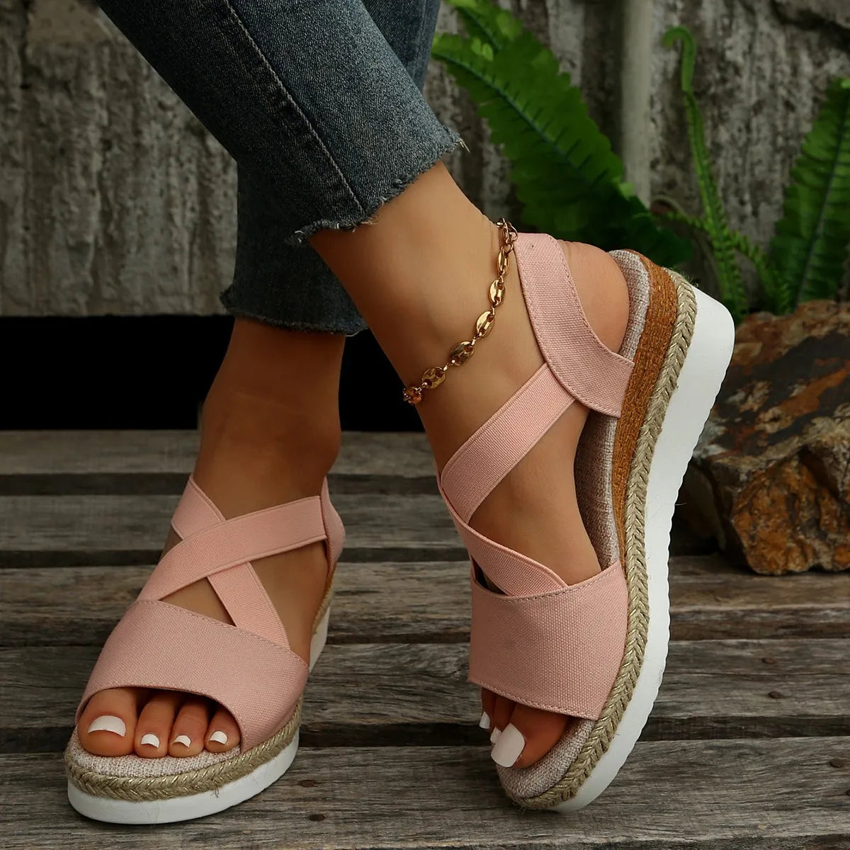 Sandales compensées espadrilles pour femme