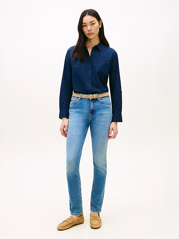 Faded Mid Rise Slim Jeans