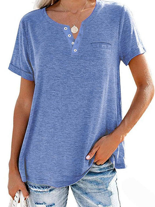 T-shirt uni à poche et manches courtes (3 pour la livraison gratuite)